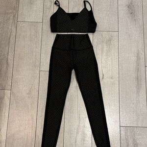 Chic Black Mesh Women's Leggings Set